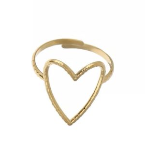 Open heart goud ring