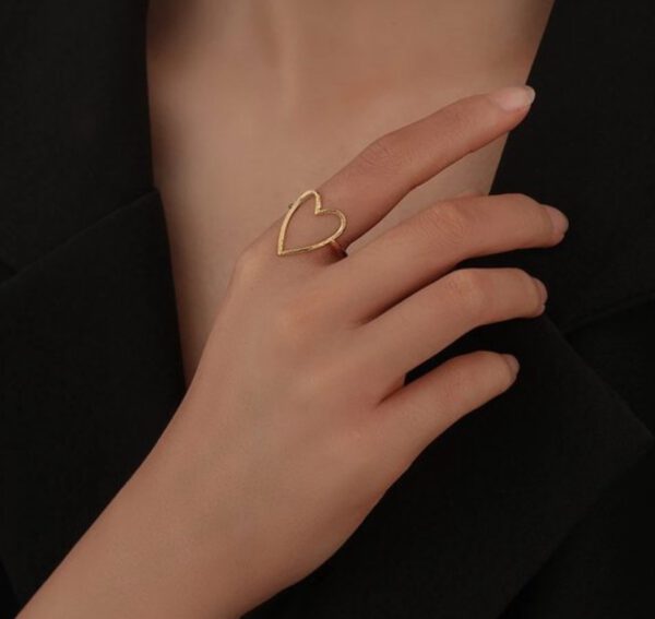 Open heart goud ring - Afbeelding 2