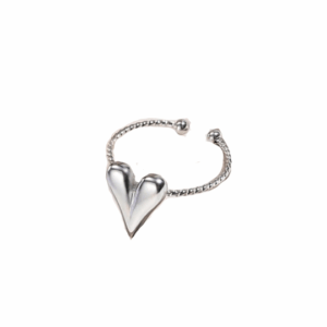 Heart drip zilver ring